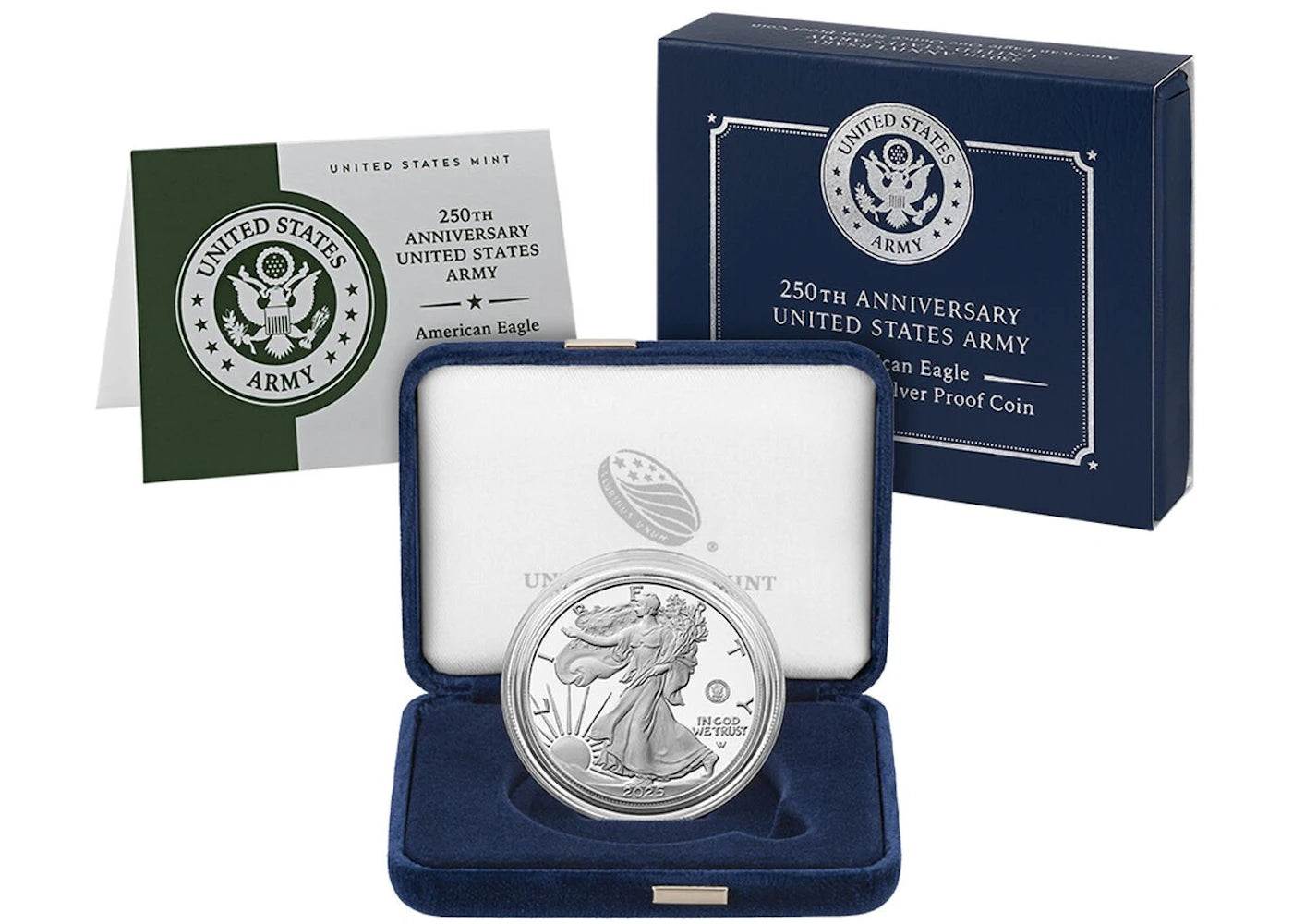United States Mint 250th Anniversary United States Army American Eagle One Ounce Silver Proof Coin West Point (W) -1