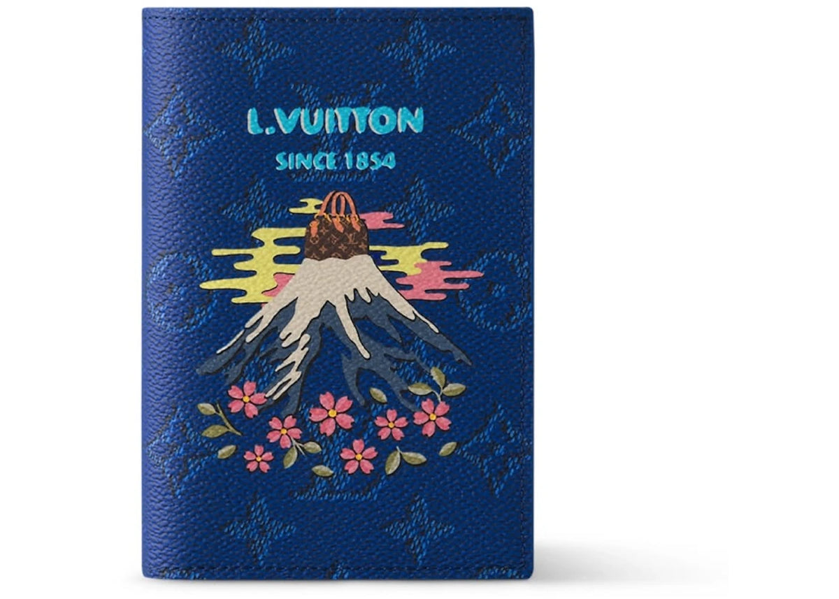 Louis Vuitton Monogram Souvenir Passport Cover Blue -1