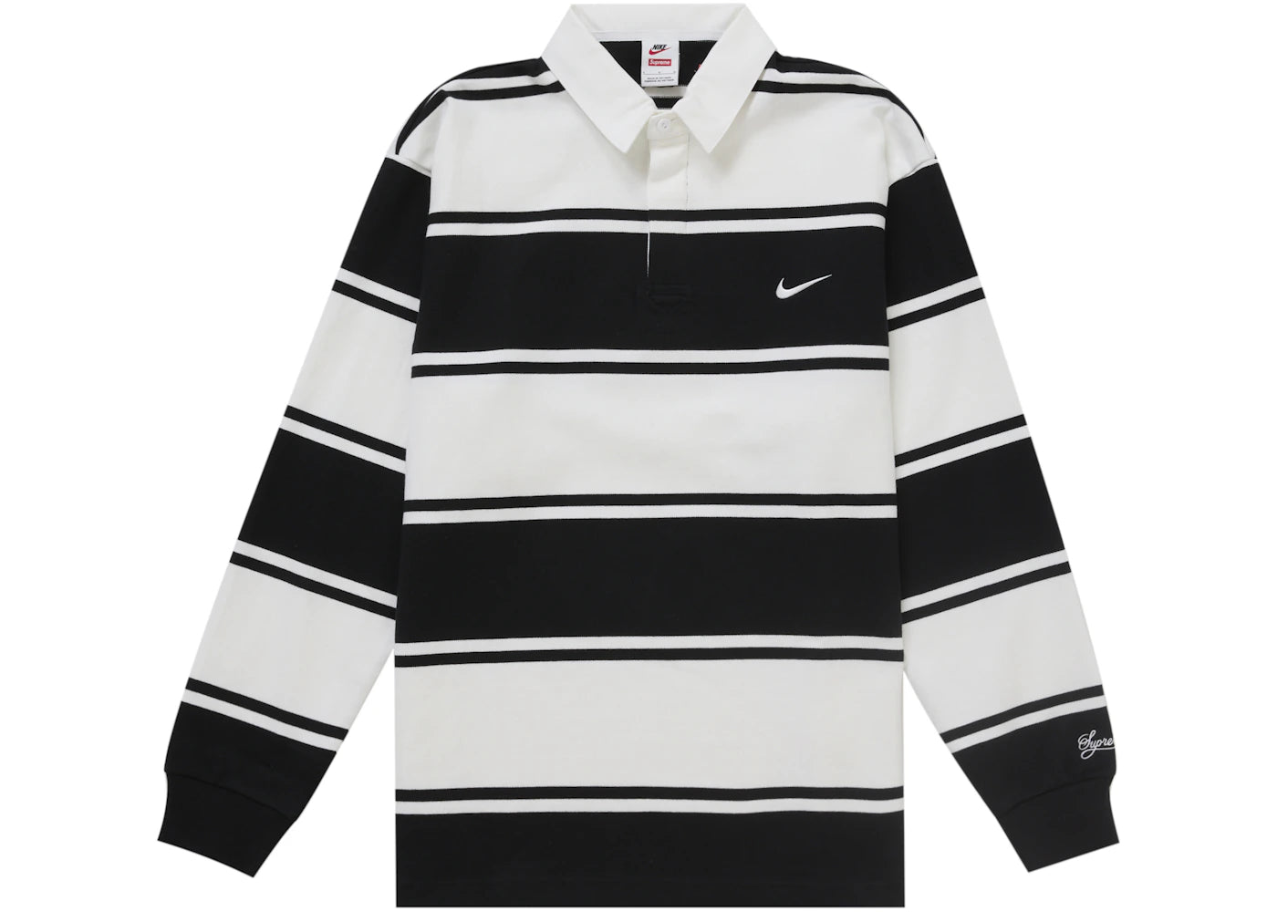 Supreme Nike Stripe Rugby Black -1