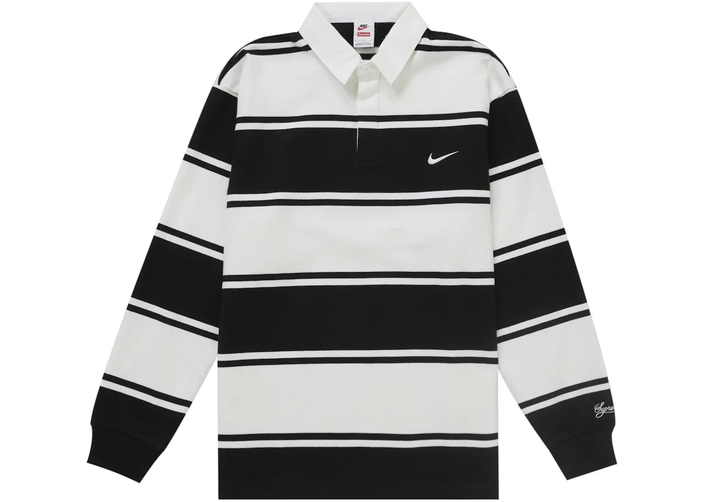 Supreme Nike Stripe Rugby Black -1