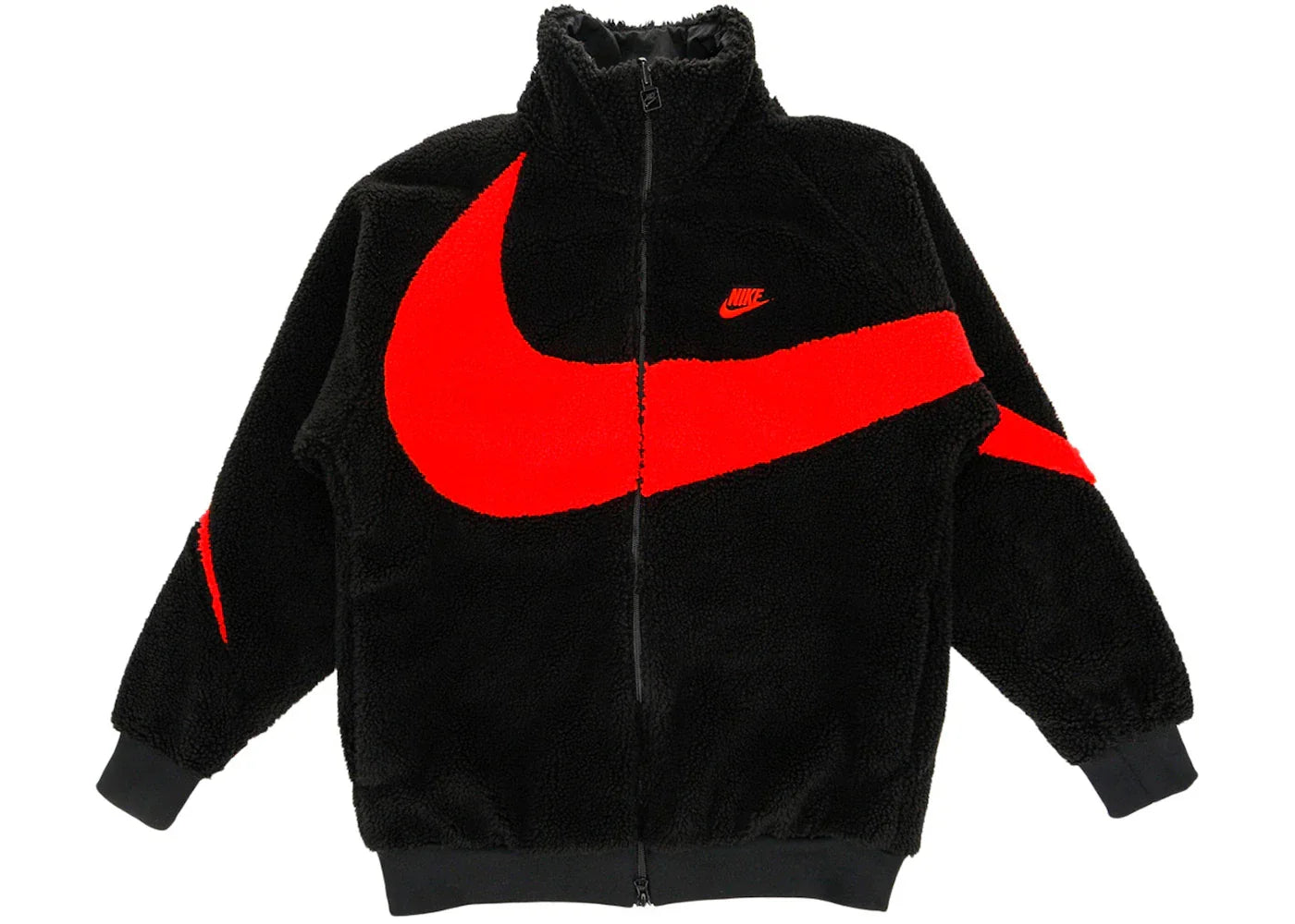 Nike Big Swoosh Reversible Boa Jacket (Asia Sizing) Black Chili Red -1