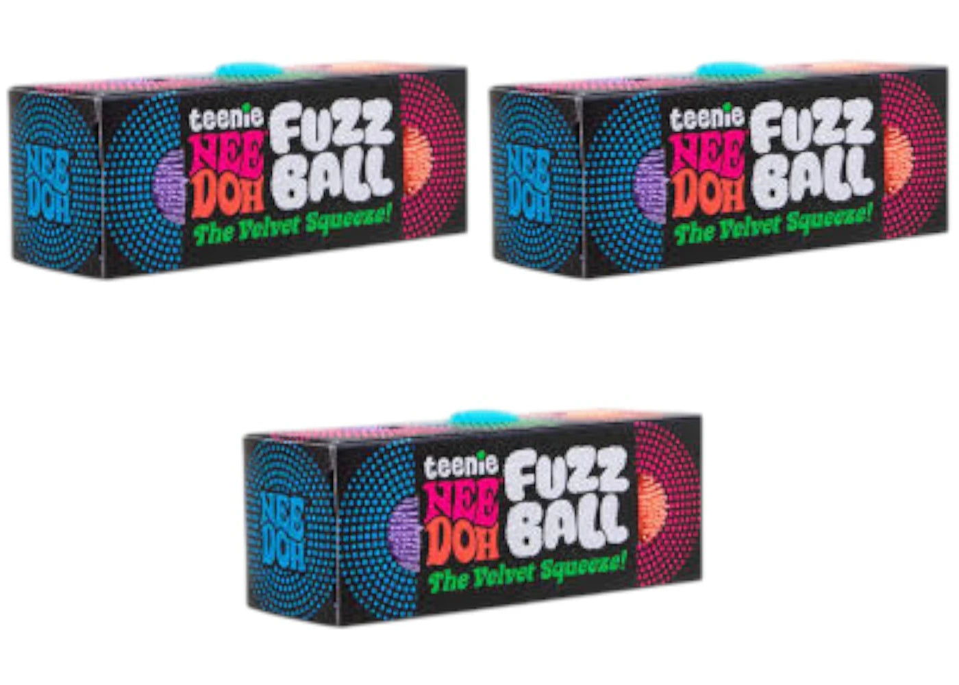 NeeDoh Tennie Fuzz Ball 3-Pack Squishy Fidget Toy 3x Lot -1