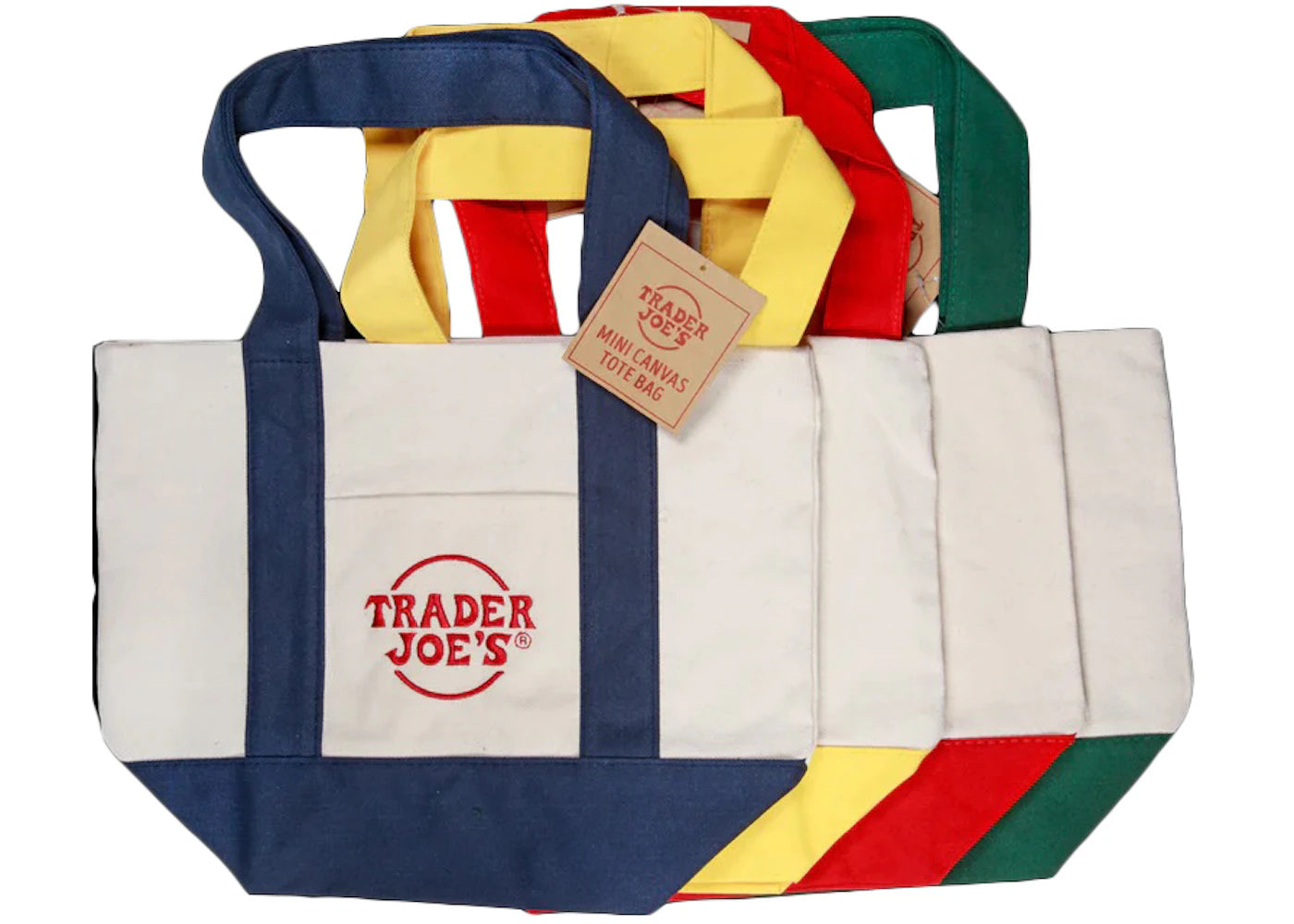 Trader Joe's Mini Canvas Tote Bag (Set of 4) -1