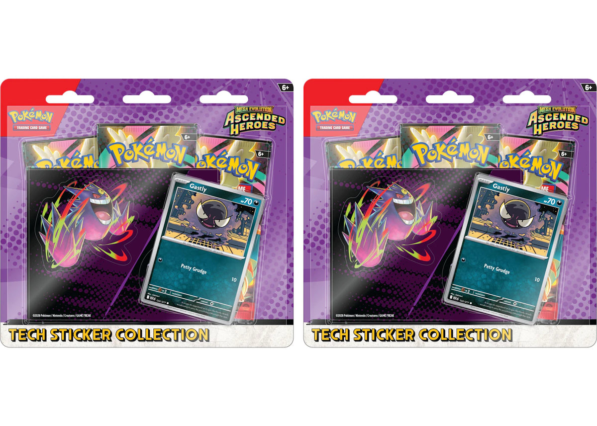 2026 Pokémon Mega Evolution Ascended Heroes Gastly Tech Sticker Collection 2x Lot -1