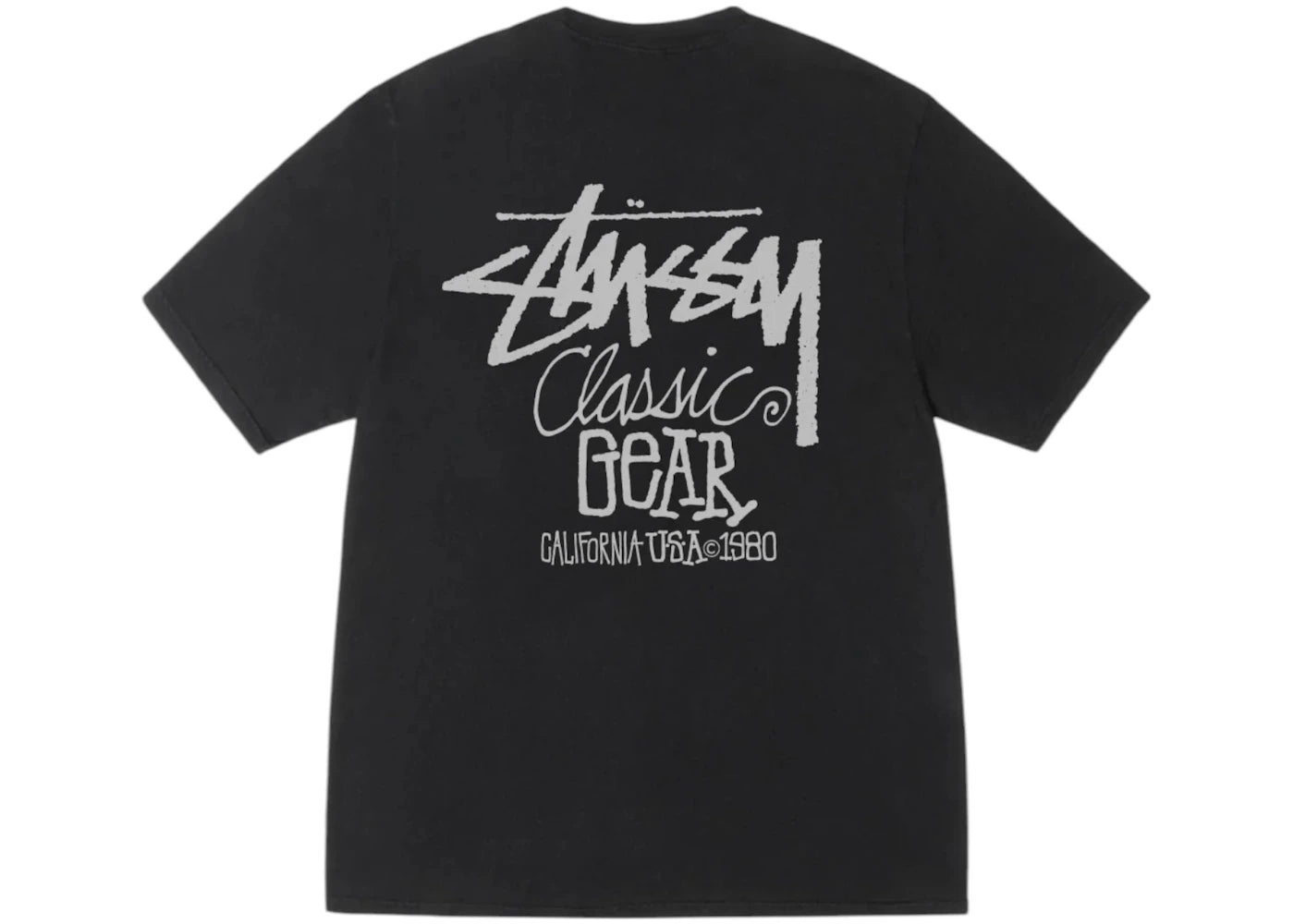 Stussy Classic Gear Pigment Dyed Tee Black -1
