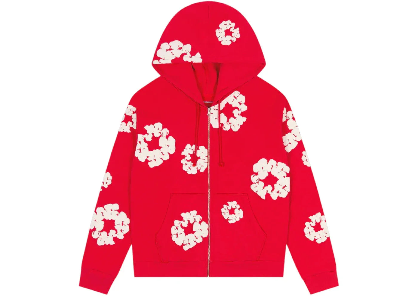 Denim Tears Cotton Wreath Zip Hoodie Red -1
