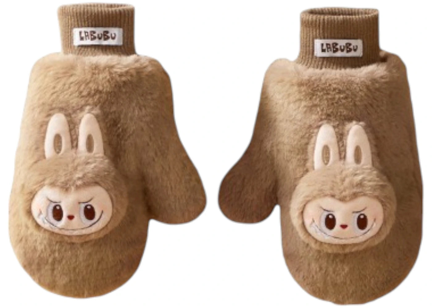 Pop Mart The Monsters Labubu Warm Fluffy Holiday Series Plush Gloves -1