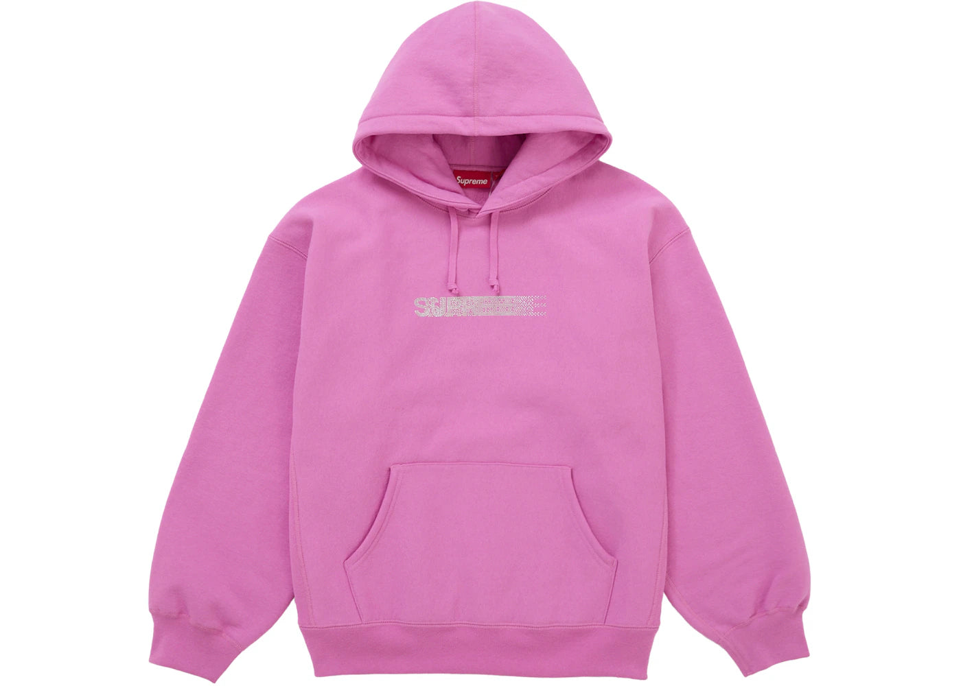 Supreme Swarovski Motion Logo Hooded Sweatshirt Pink -1