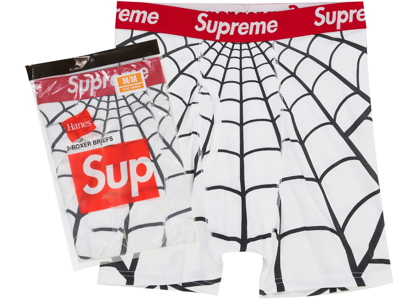 Supreme Hanes Spider-Man Boxer Briefs (2 Pack) White -1