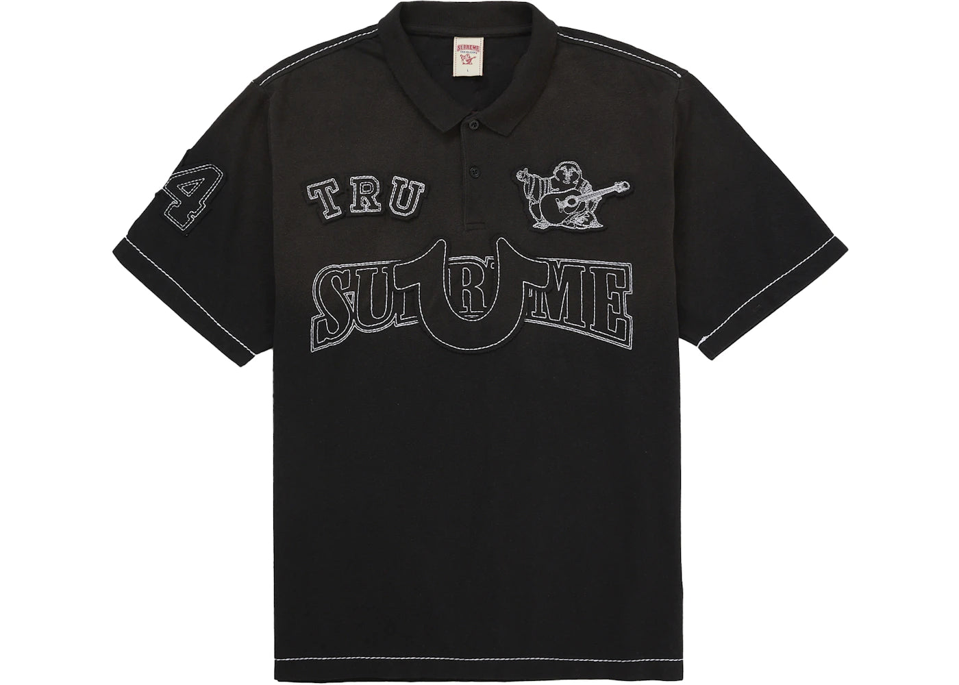 Supreme True Religion Applique Polo Black -1