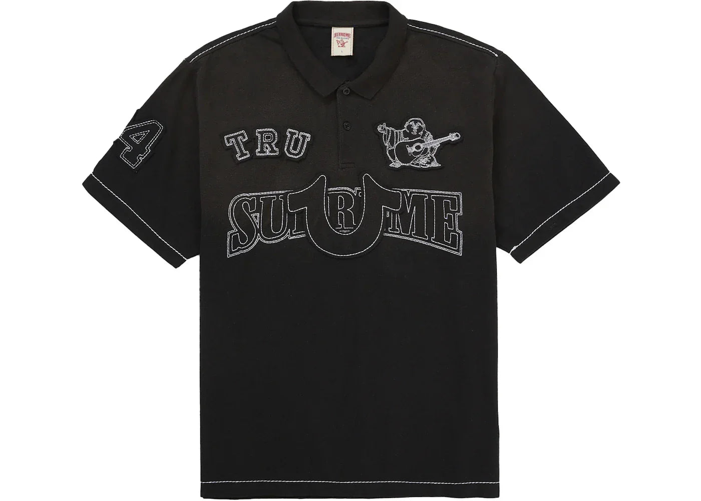 Supreme True Religion Applique Polo Black -1