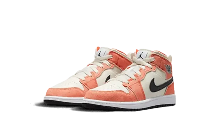 Air Jordan 1 Mid SE Orange Suede Enfant (PS)
