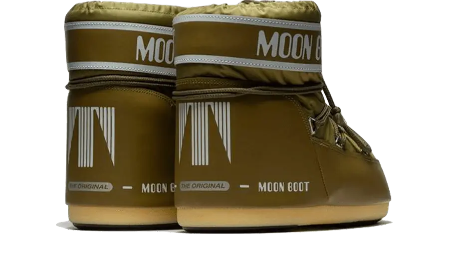 Moon Boot Icon Low Khaki Nylon reverse pair