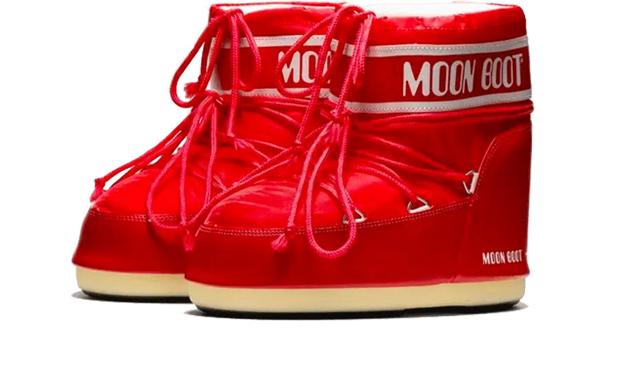 Moon Boot Icon Low Red Nylon pair