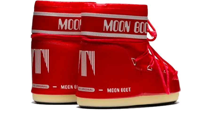 Moon Boot Icon Low Red Nylon reverse pair