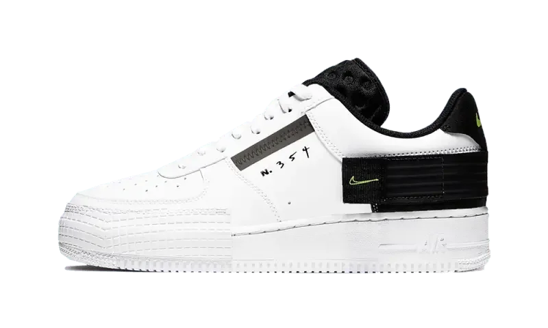 Nike Air Force 1 Low Drop Type White Black Volt - AT7859-101