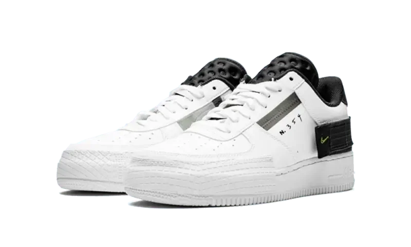 Nike Air Force 1 Low Drop Type White Black Volt - AT7859-101