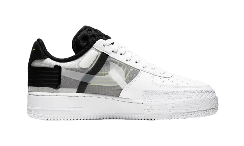 Nike Air Force 1 Low Drop Type White Black Volt - AT7859-101
