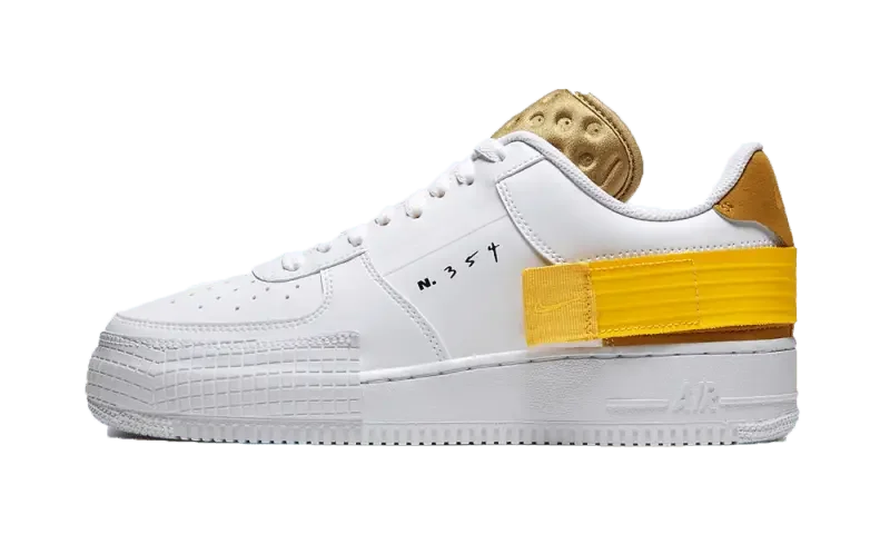 Nike Air Force 1 Low Drop Type White Gold Yellow - AT7859-100