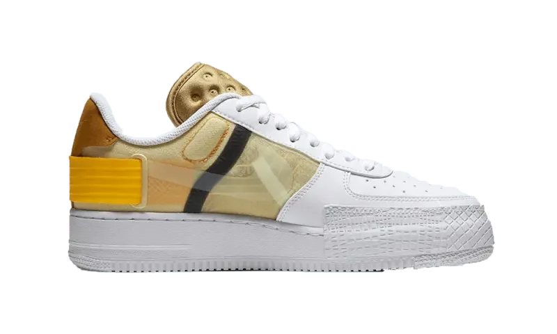 Nike Air Force 1 Low Drop Type White Gold Yellow - AT7859-100