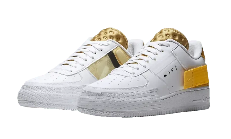 Nike Air Force 1 Low Drop Type White Gold Yellow - AT7859-100