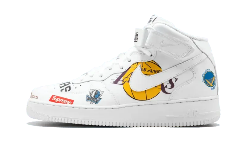 Nike Air Force 1 Mid Supreme NBA White - AQ8017-100