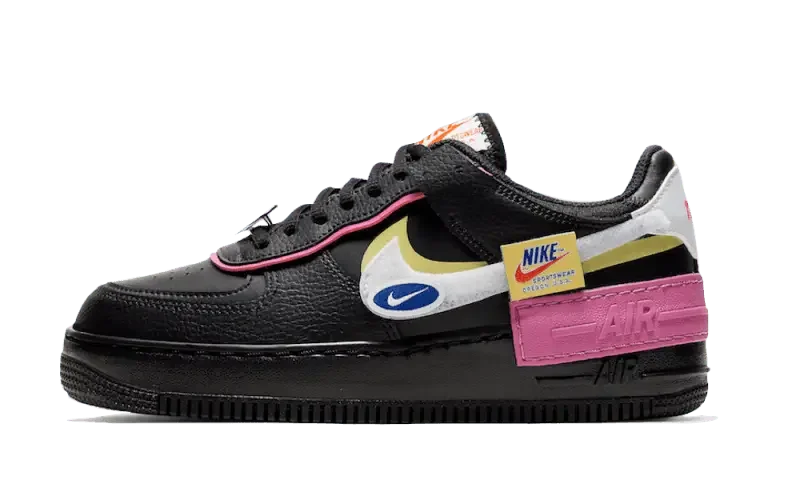 Nike Air Force 1 Shadow Removable Patches Black Pink - CU4743-001