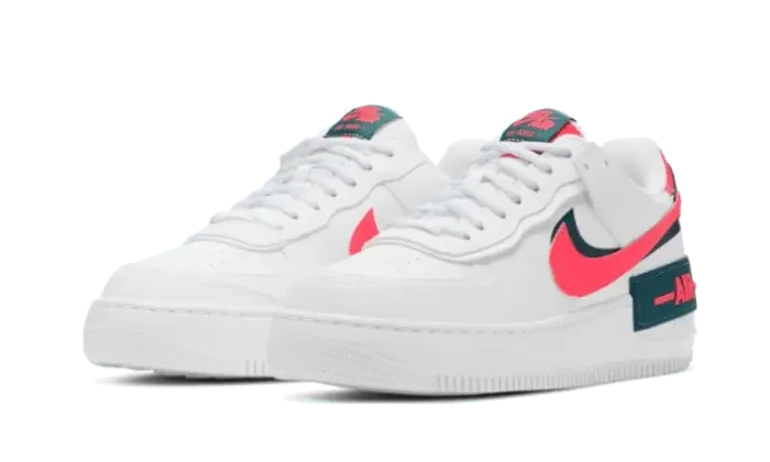 Nike Air Force 1 Shadow White Dark Teal Solar Red - DB3902-100
