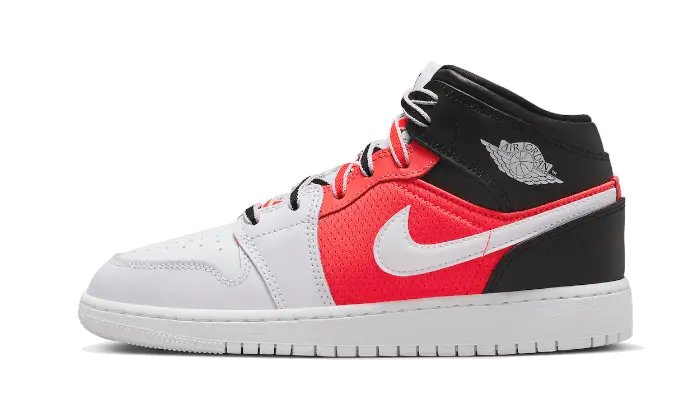 Air Jordan 1 Mid SE Wit Zwart Infrarood GS
