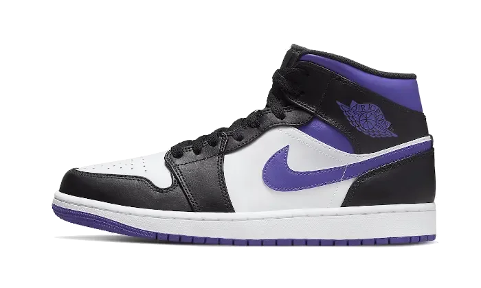 Air Jordan 1 Mid White Black Purple