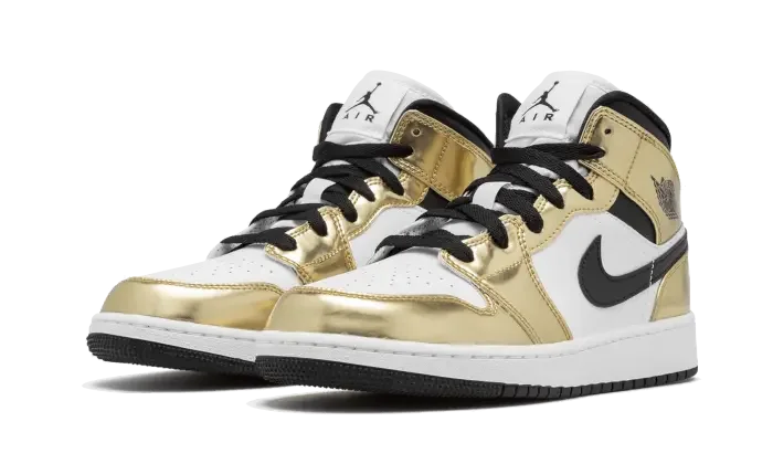Air Jordan 1 Mid White Metallic Gold - DC1419-700