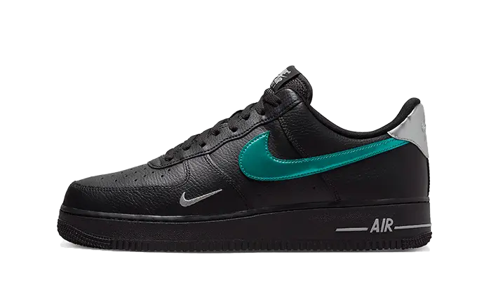 Air Force 1 Basso Nero Blu Fulmine