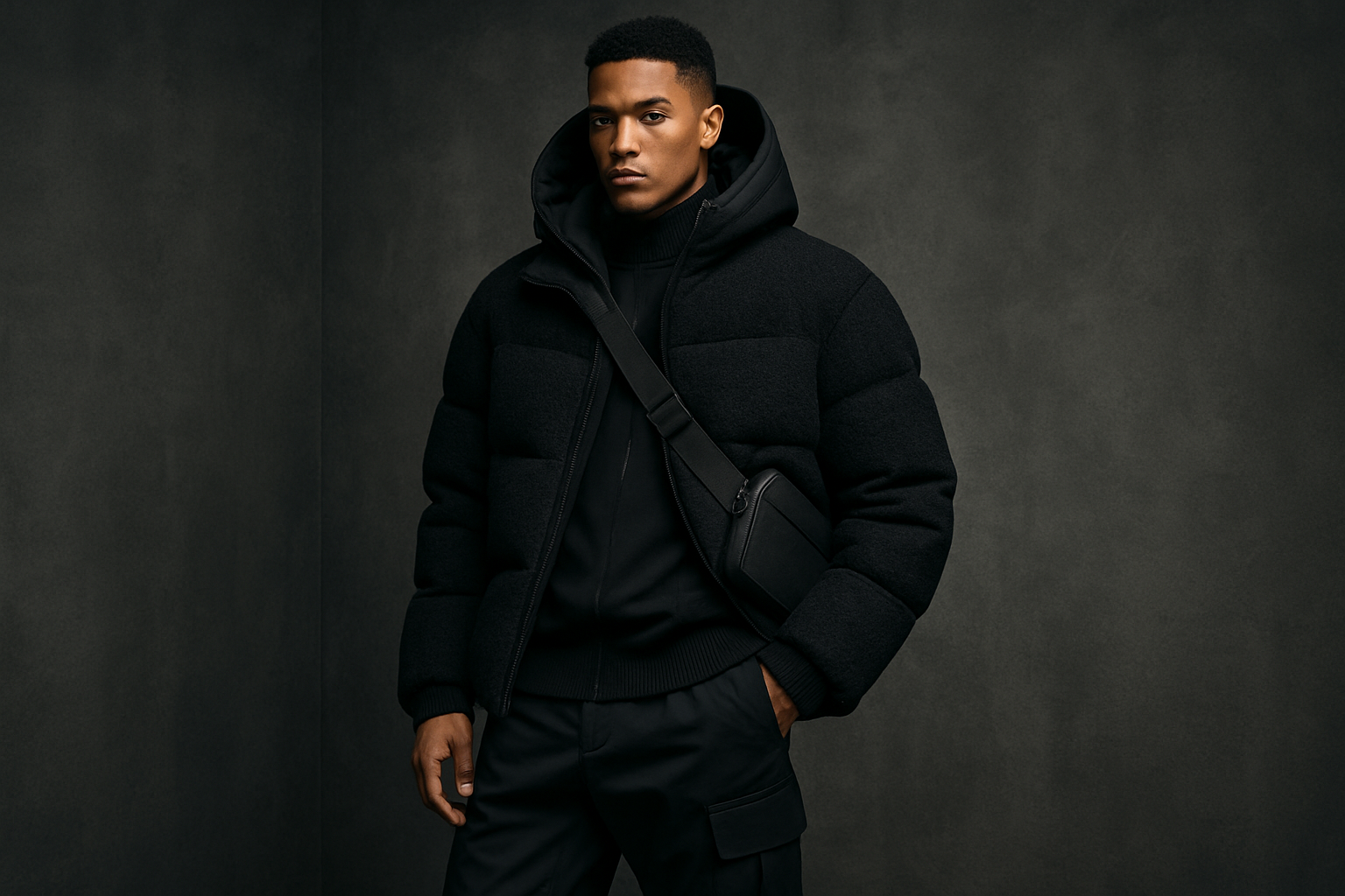 Une image hero de la collection BAPE Streetwear montrant un modèle dans une pose urbaine, portant une pièce camo emblématique, sous un éclairage sophistiqué, capturant l'essence du streetwear de luxe.