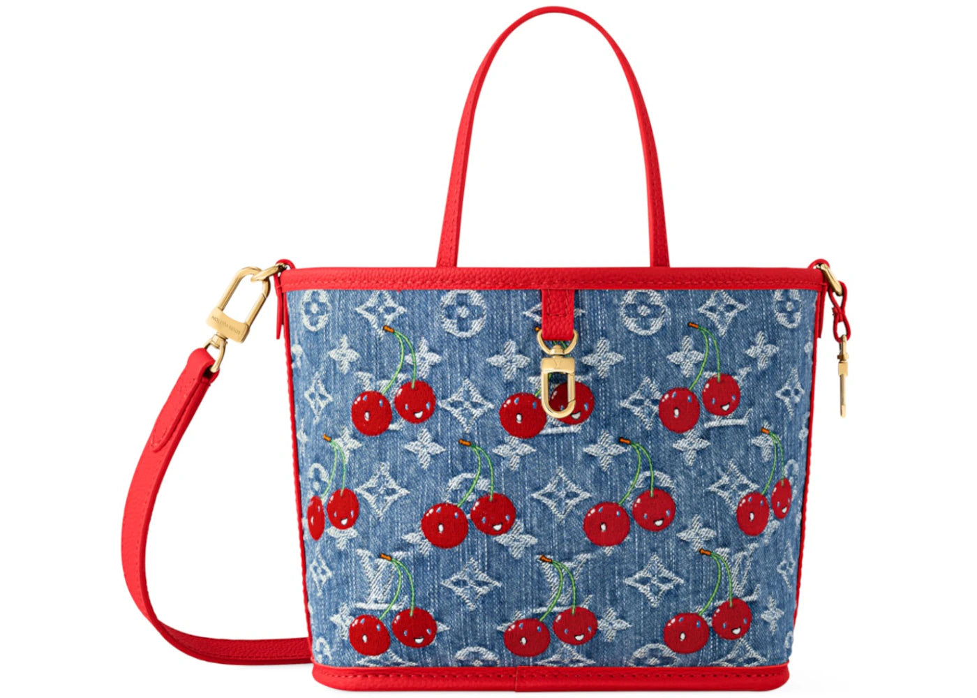Louis Vuitton x Takashi Murakami Cherry Neverfull Inside Out BB Denim Monogram -1