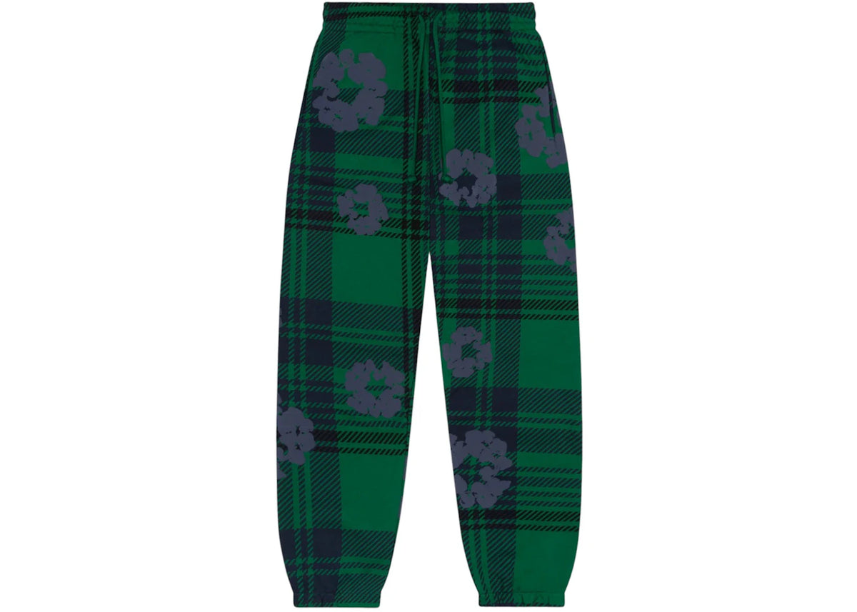 Denim Tears Plaid Cotton Wreath Sweatpants Green -1