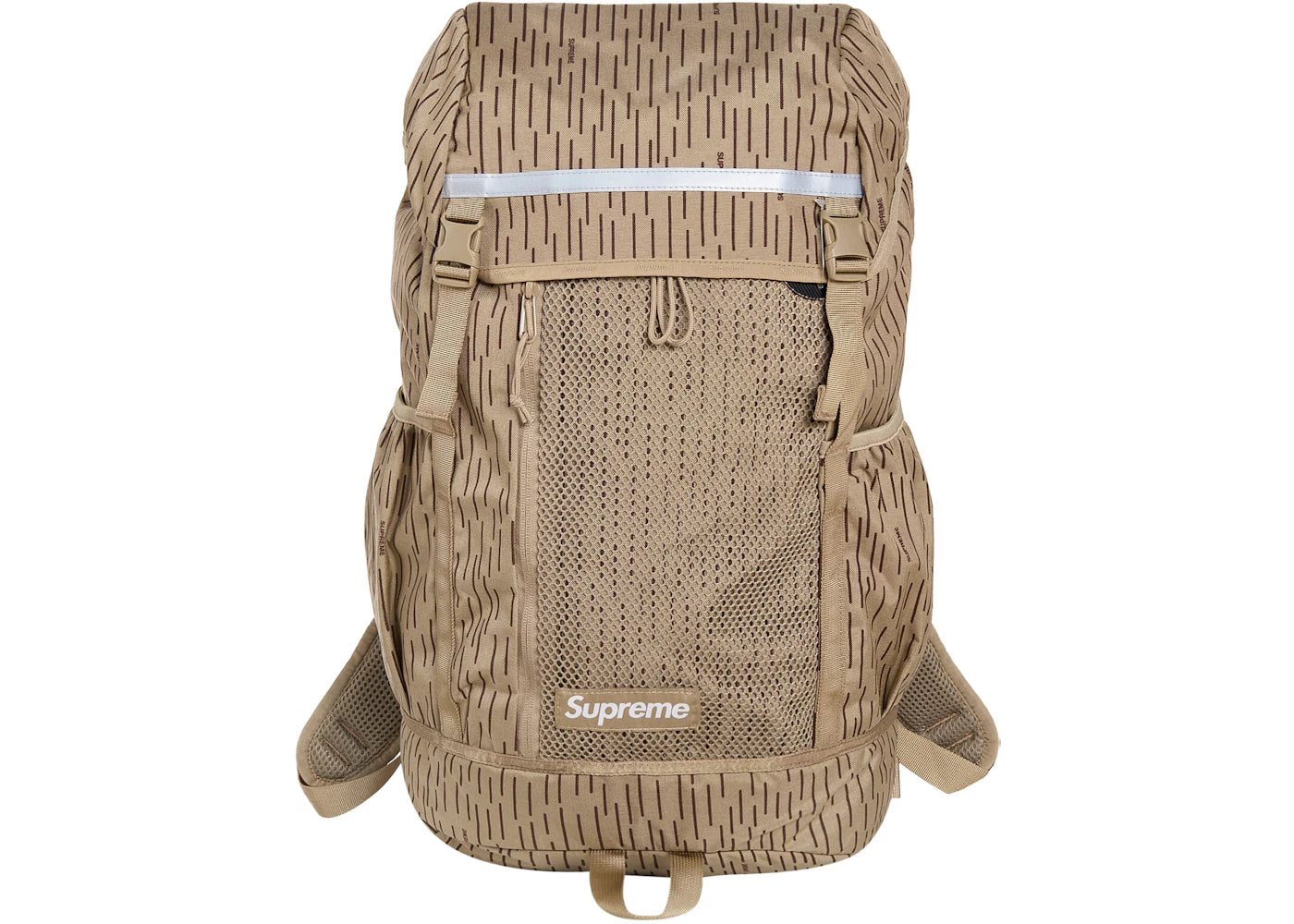Supreme Logo Backpack (FW24) Tan Raindrop -1
