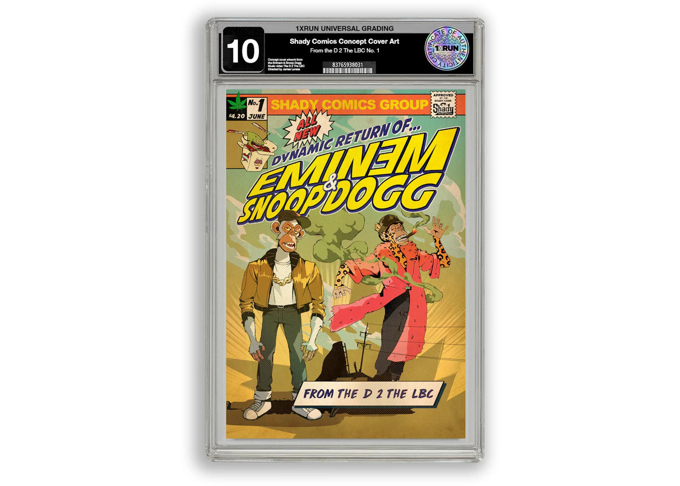 Ape Editions Snoop Dogg x Eminem 1xRun Shady Comics Concept Art (Edition of 1000) Graded CGC 9.8 -1