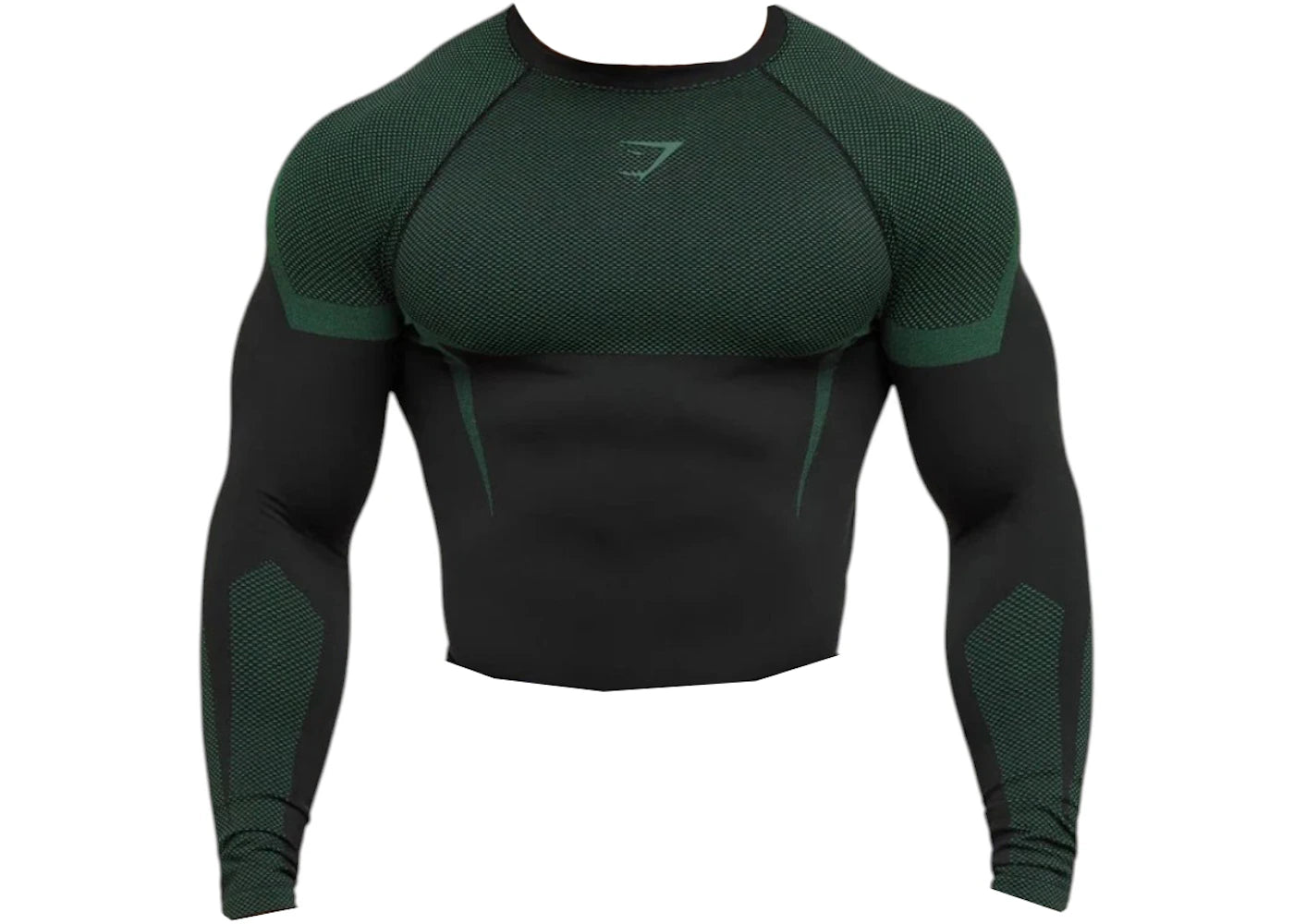 Gymshark Onyx 5.0 Seamless Longsleeve T-shirt Black/Lift Green -1