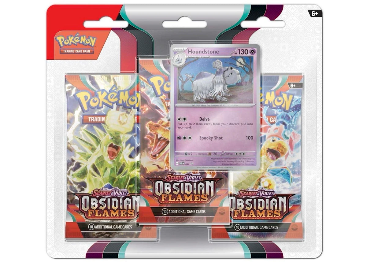 2023 Pokémon Scarlet & Violet Obsidian Flames 3 Booster Packs & Greavard Promo -1