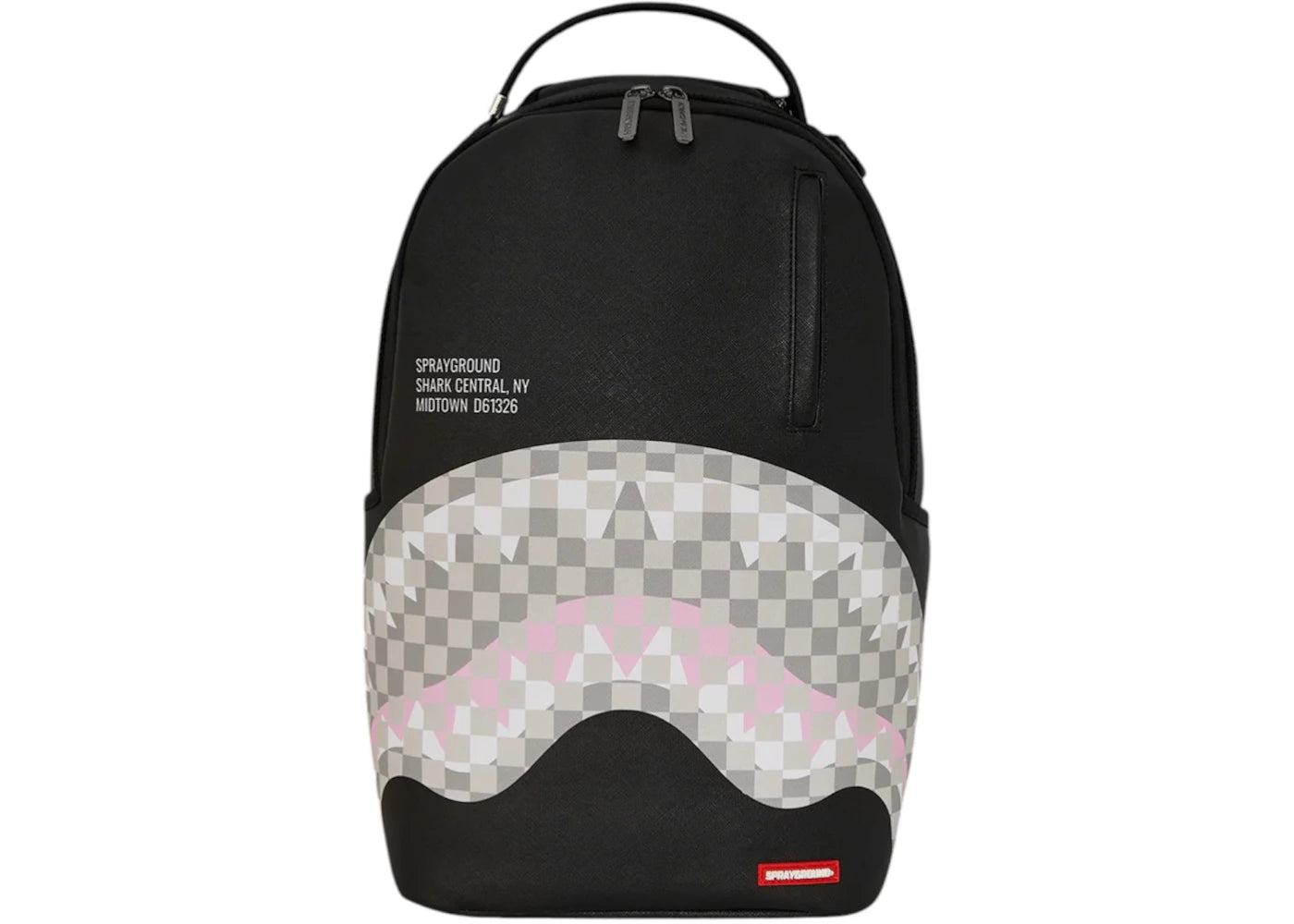 Sprayground Shark Central Cream Black Check Backpack Multicolor -1