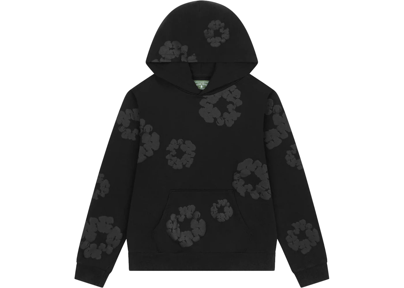 Denim Tears Mono Wreath Hoodie Black -1