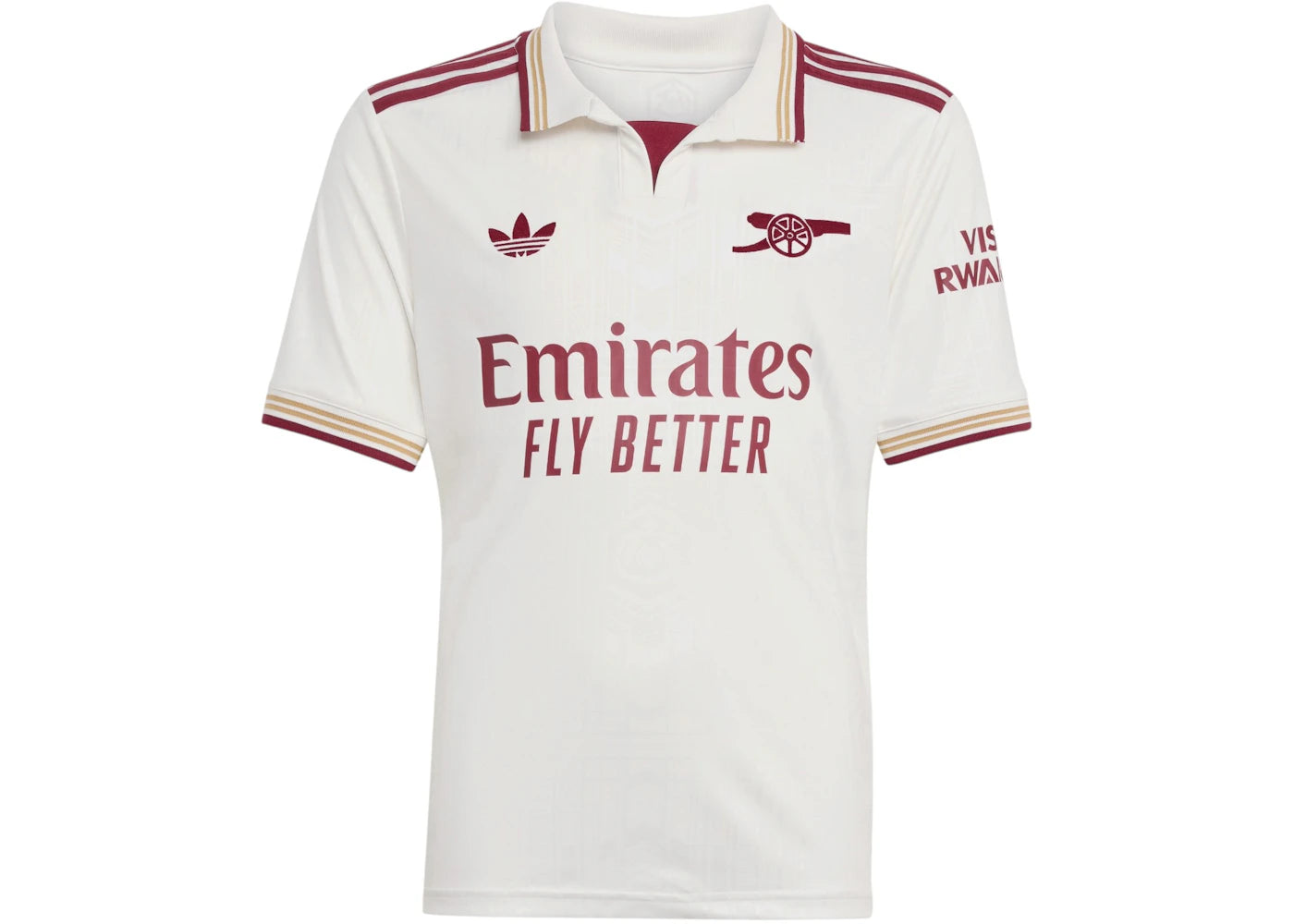 adidas Kids Arsenal 25/26 Third Jersey Cloud White/Team Collegiate Burgundy -1
