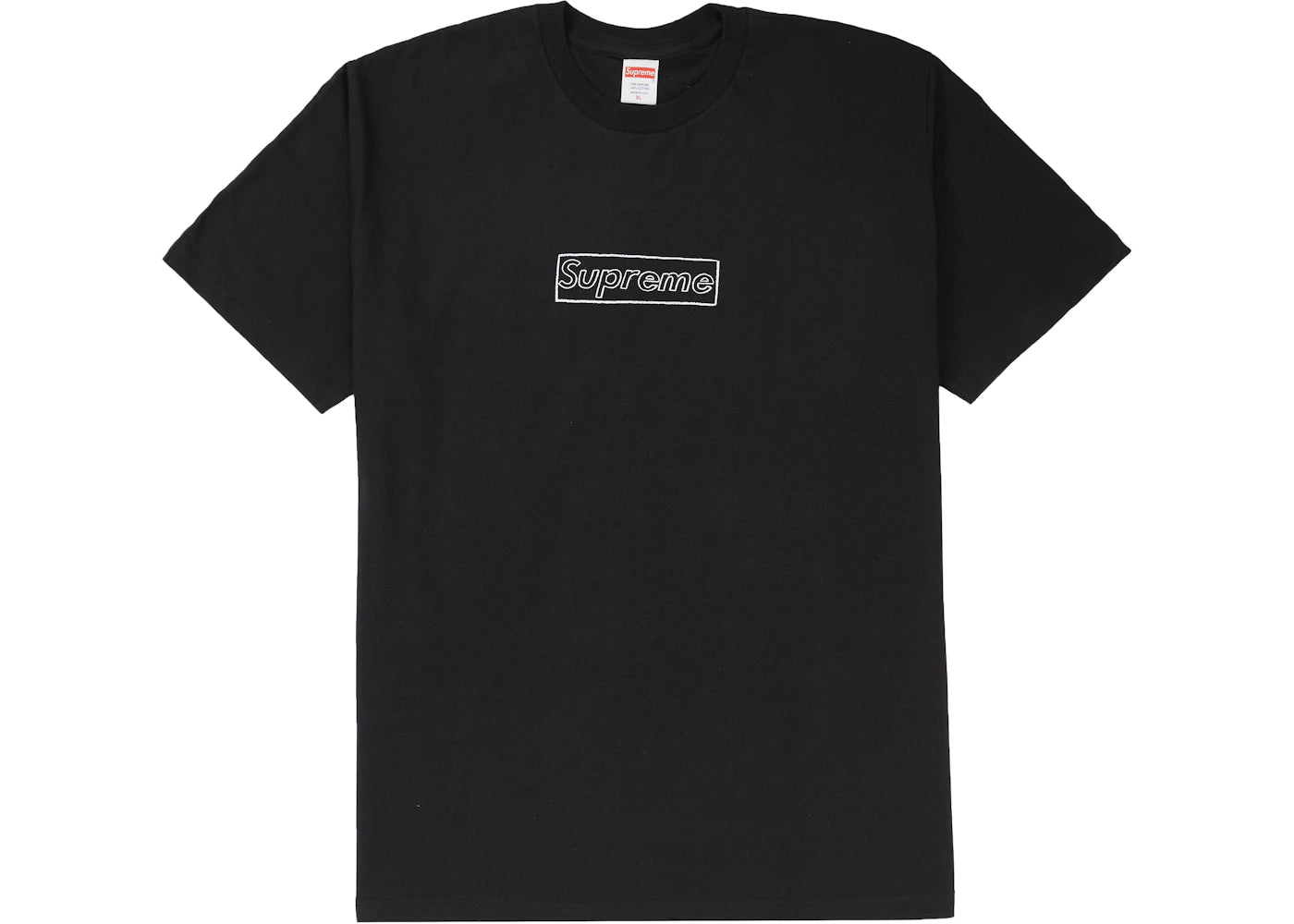 Supreme KAWS Chalk Logo Tee Black -1