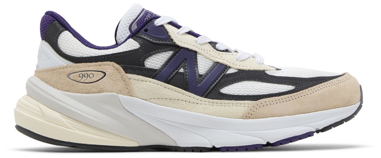 New Balance 990v6 MiUSA Teddy Santis White Black Plum-1