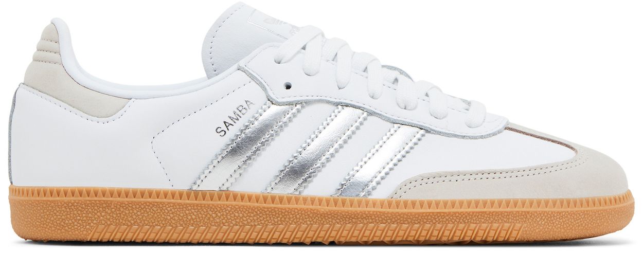 adidas Samba OG White Silver Metallic Grey (Women's)-1