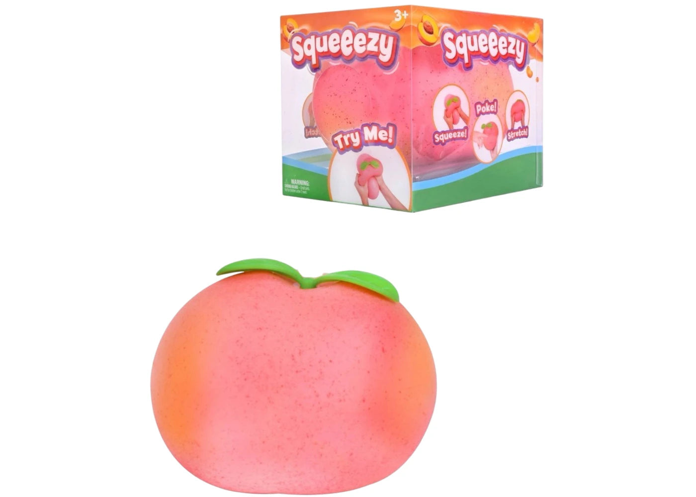 Sunny Days Entertainment Squeezy Peach Sensory Fidget Toy -1
