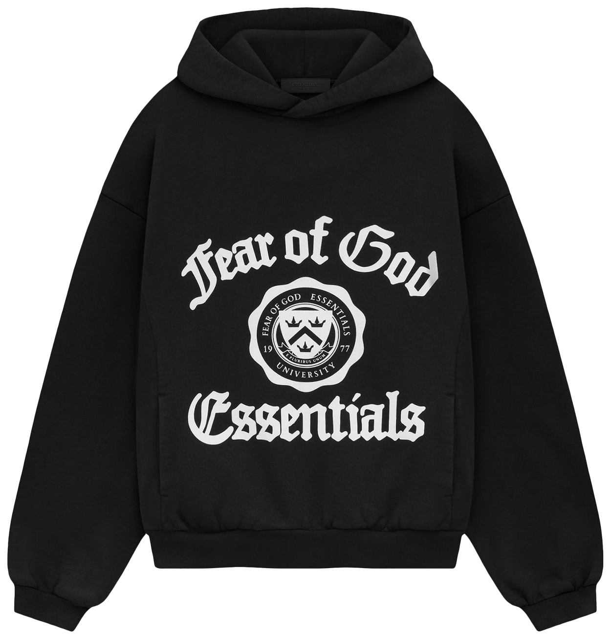 Fear of God Essentials Kids Heavy Fleece Vintage Shrunken Hoodie Black -1