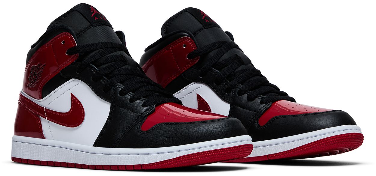 Jordan 1 Mid SE Patent Bred Toe-Pair