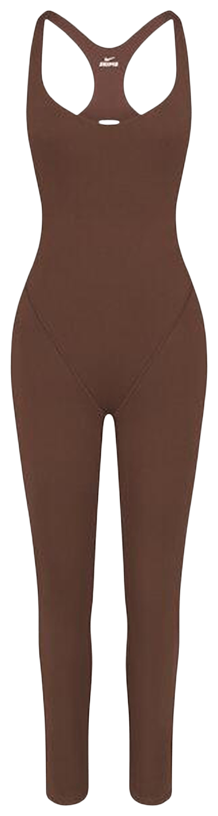 Nike x SKIMS Women's Matte Racer Long Onesie Dark Sepia -1