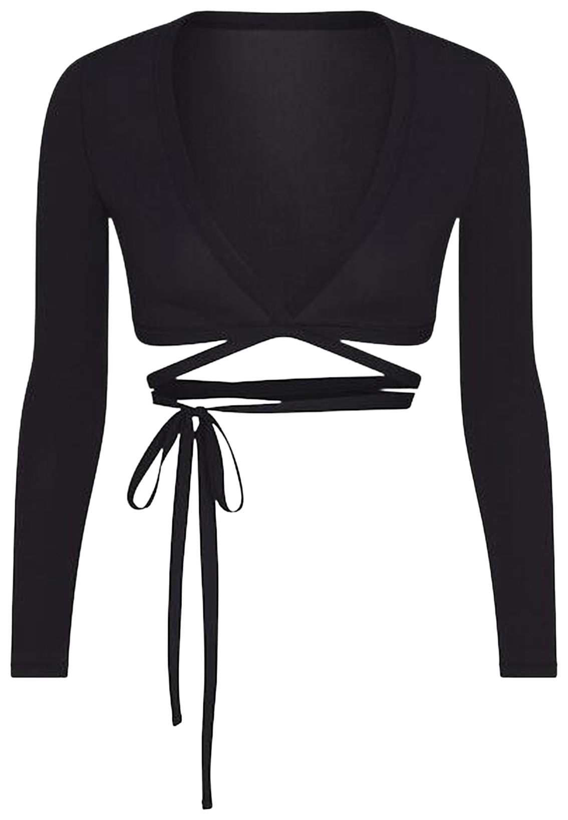 Nike x SKIMS Women's Weightless Layers Wrap Top Obsidian -1
